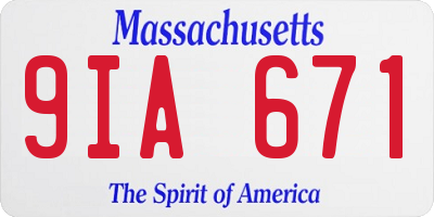MA license plate 9IA671