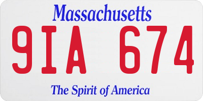MA license plate 9IA674