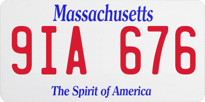 MA license plate 9IA676