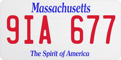 MA license plate 9IA677