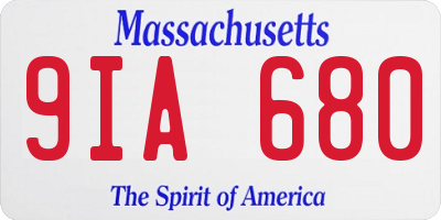 MA license plate 9IA680