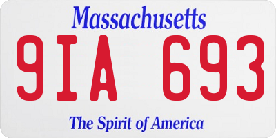 MA license plate 9IA693