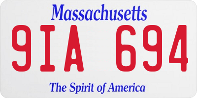 MA license plate 9IA694