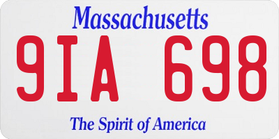MA license plate 9IA698