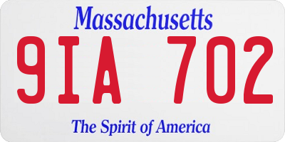 MA license plate 9IA702