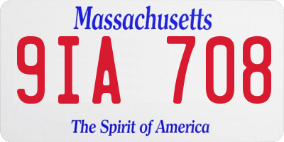 MA license plate 9IA708