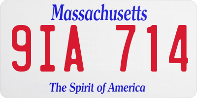MA license plate 9IA714