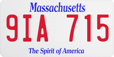 MA license plate 9IA715