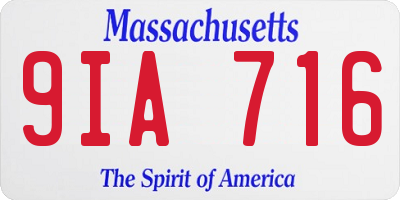 MA license plate 9IA716