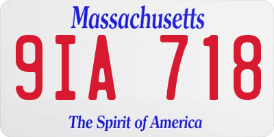 MA license plate 9IA718
