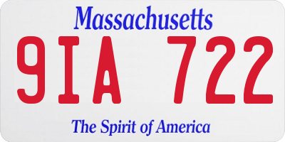 MA license plate 9IA722