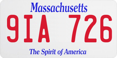 MA license plate 9IA726