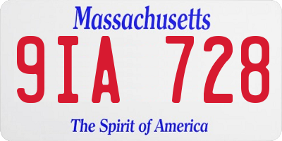 MA license plate 9IA728