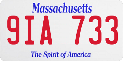 MA license plate 9IA733