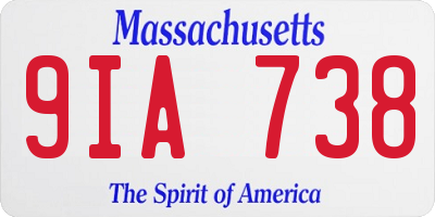 MA license plate 9IA738