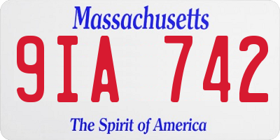 MA license plate 9IA742