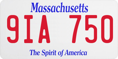 MA license plate 9IA750