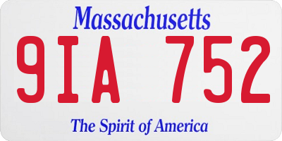 MA license plate 9IA752