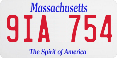 MA license plate 9IA754