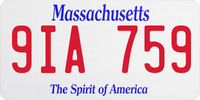 MA license plate 9IA759