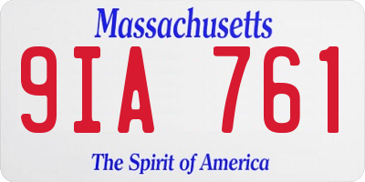MA license plate 9IA761