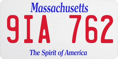 MA license plate 9IA762