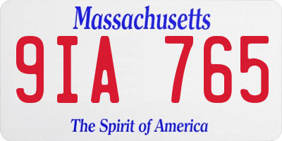 MA license plate 9IA765