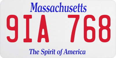 MA license plate 9IA768