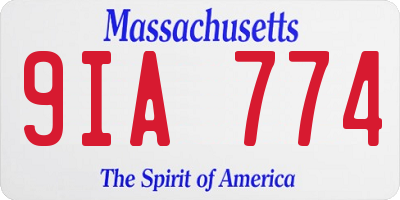 MA license plate 9IA774
