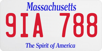 MA license plate 9IA788