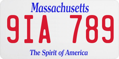 MA license plate 9IA789
