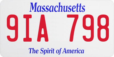 MA license plate 9IA798