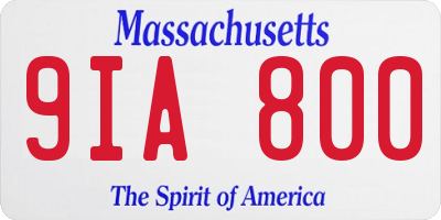 MA license plate 9IA800
