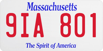 MA license plate 9IA801
