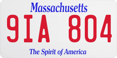MA license plate 9IA804