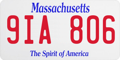 MA license plate 9IA806