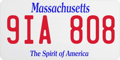MA license plate 9IA808
