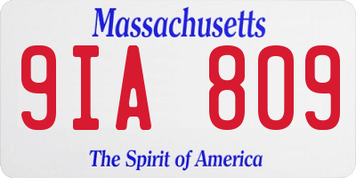 MA license plate 9IA809