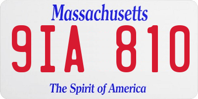MA license plate 9IA810