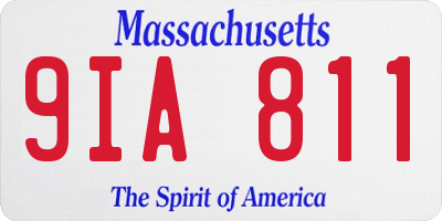 MA license plate 9IA811