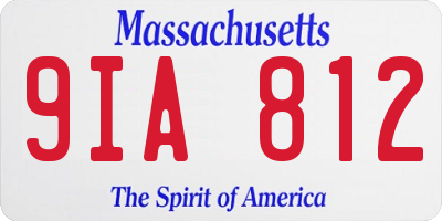 MA license plate 9IA812
