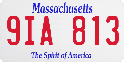 MA license plate 9IA813