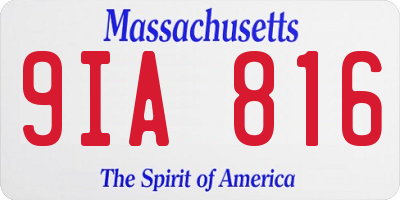 MA license plate 9IA816