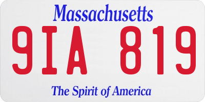 MA license plate 9IA819