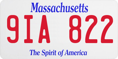 MA license plate 9IA822