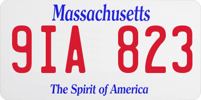 MA license plate 9IA823