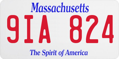 MA license plate 9IA824