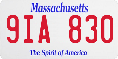 MA license plate 9IA830