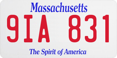 MA license plate 9IA831
