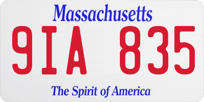 MA license plate 9IA835